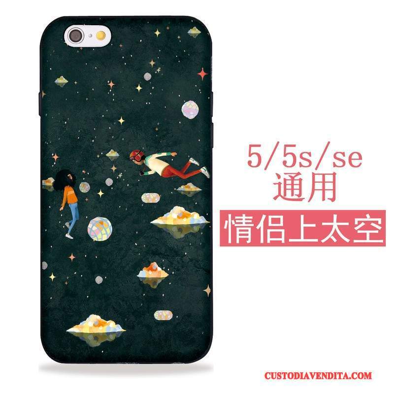 Custodia iPhone 5/5s Silicone Morbidotelefono, Cover iPhone 5/5s Nero