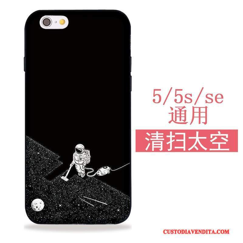 Custodia iPhone 5/5s Silicone Morbidotelefono, Cover iPhone 5/5s Nero
