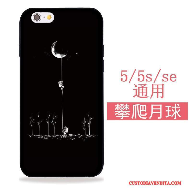 Custodia iPhone 5/5s Silicone Morbidotelefono, Cover iPhone 5/5s Nero