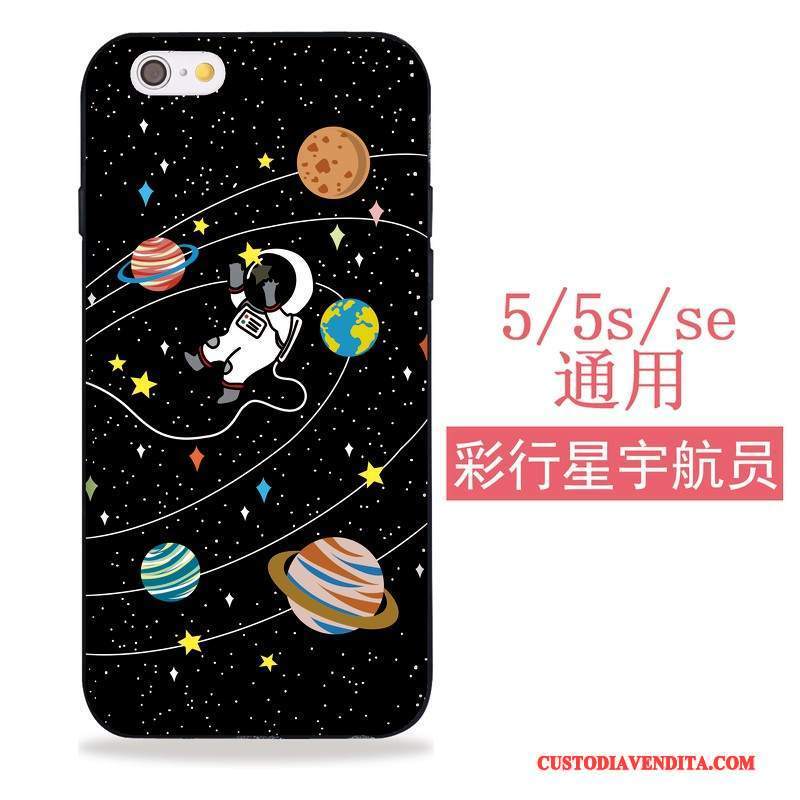 Custodia iPhone 5/5s Silicone Morbidotelefono, Cover iPhone 5/5s Nero