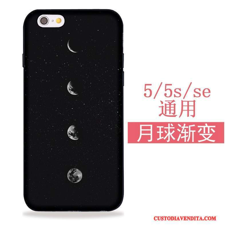 Custodia iPhone 5/5s Silicone Morbidotelefono, Cover iPhone 5/5s Nero