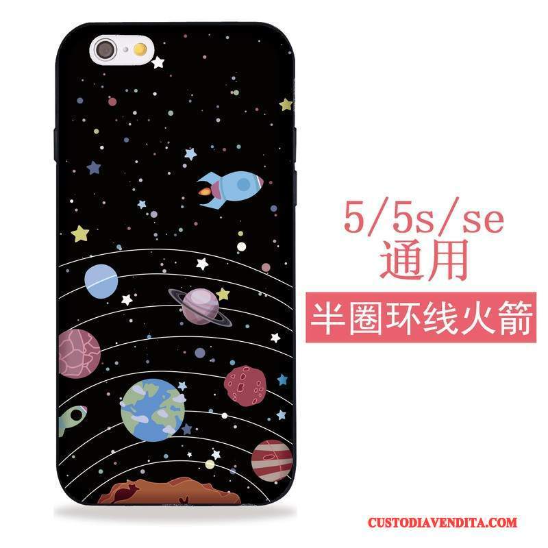 Custodia iPhone 5/5s Silicone Morbidotelefono, Cover iPhone 5/5s Nero