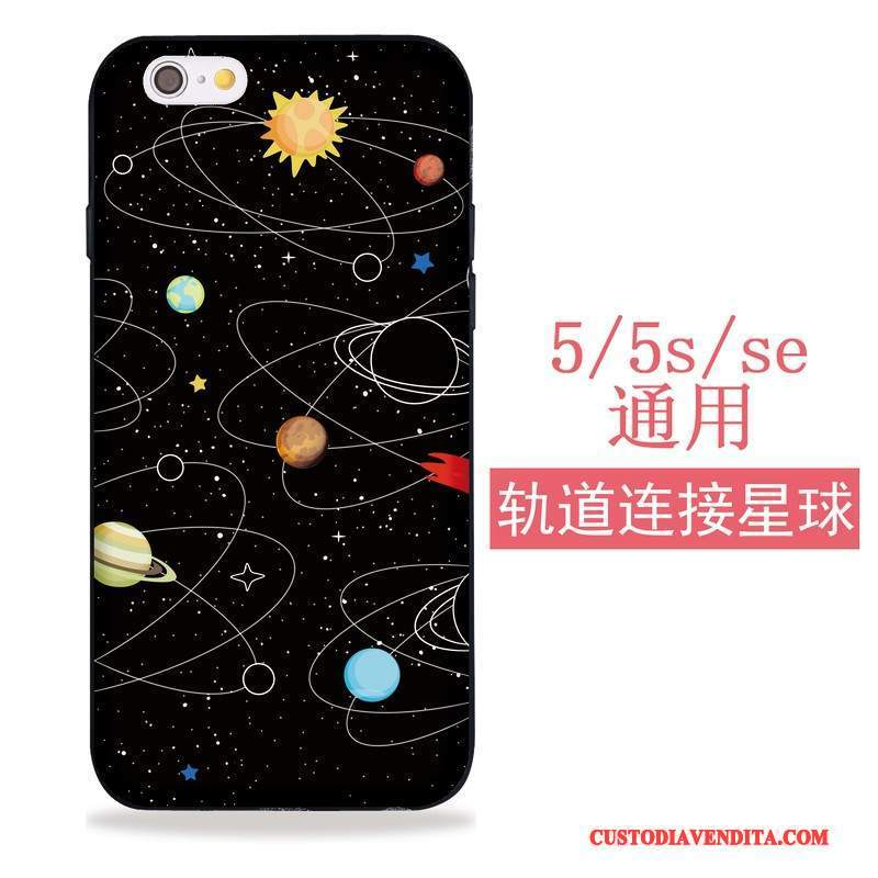 Custodia iPhone 5/5s Silicone Morbidotelefono, Cover iPhone 5/5s Nero