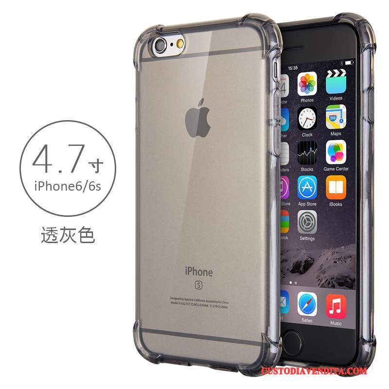 Custodia iPhone 6/6s Colore Trasparente Tendenza, Cover iPhone 6/6s Silicone Morbido Gasbag