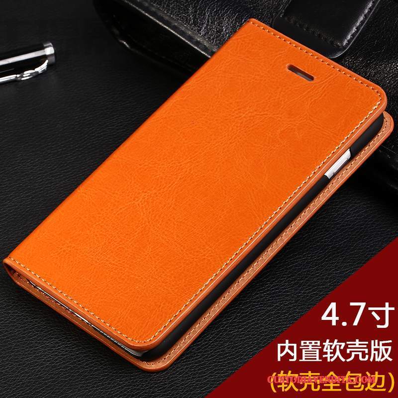 Custodia iPhone 6/6s Pelle Affaritelefono, Cover iPhone 6/6s Folio Arancione Qualità