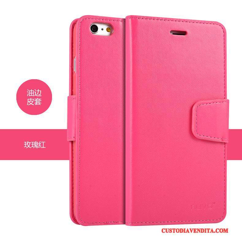 Custodia iPhone 6/6s Pelle Morbido Rosso, Cover iPhone 6/6s Protezione Telefono Anti-caduta