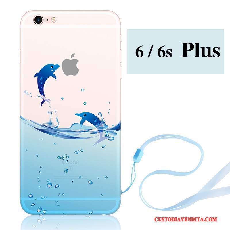 Custodia iPhone 6/6s Plus Creativo Ornamenti Appesi Blu, Cover iPhone 6/6s Plus Silicone Nuovo Morbido