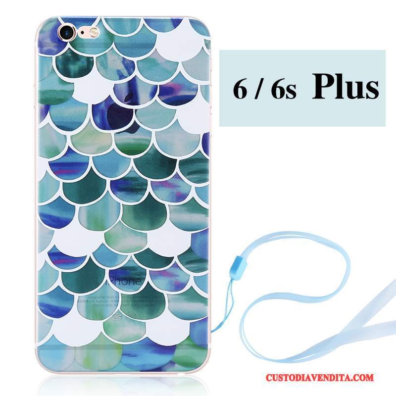 Custodia iPhone 6/6s Plus Creativo Ornamenti Appesi Blu, Cover iPhone 6/6s Plus Silicone Nuovo Morbido