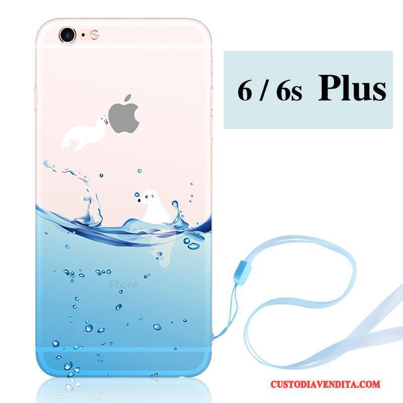 Custodia iPhone 6/6s Plus Creativo Ornamenti Appesi Blu, Cover iPhone 6/6s Plus Silicone Nuovo Morbido