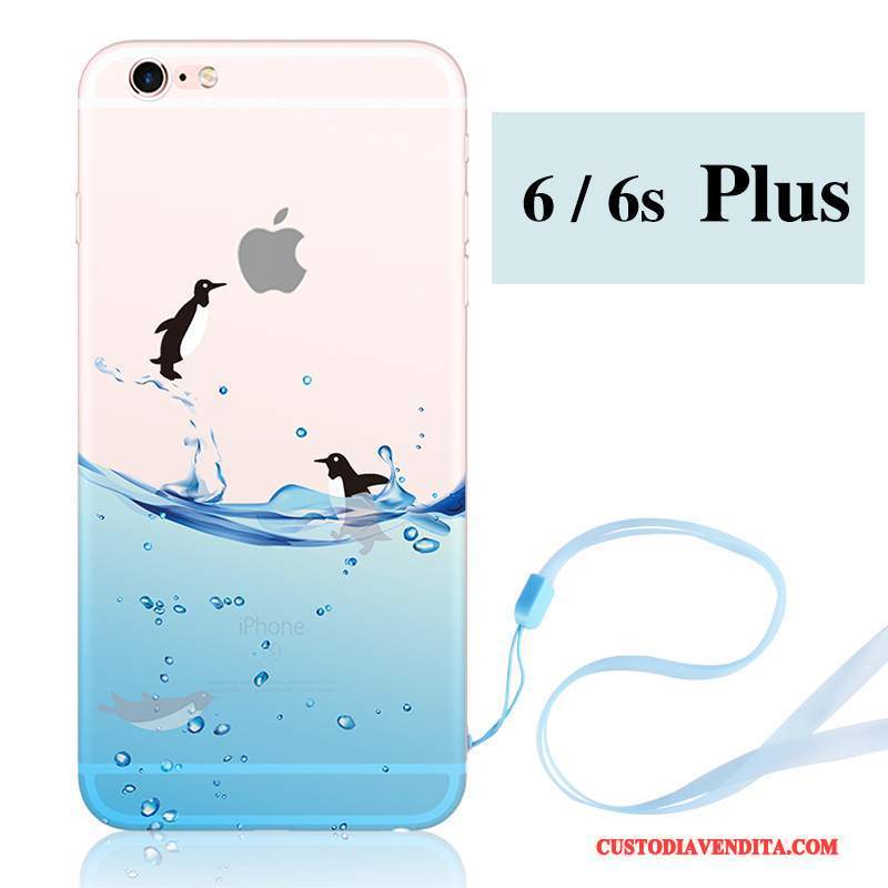 Custodia iPhone 6/6s Plus Creativo Ornamenti Appesi Blu, Cover iPhone 6/6s Plus Silicone Nuovo Morbido