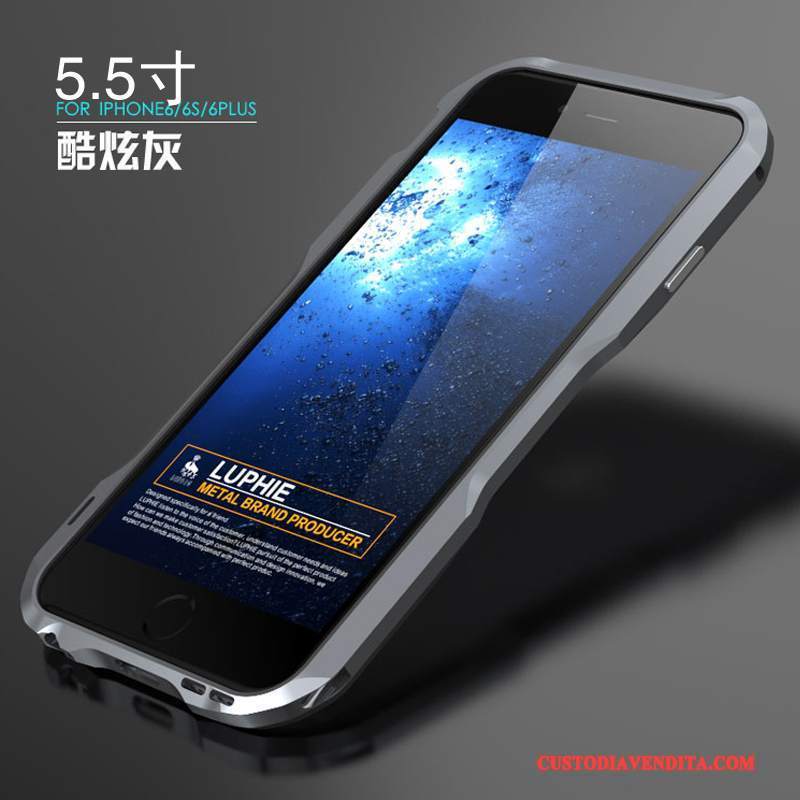 Custodia iPhone 6/6s Plus Creativo Telaio Oro, Cover iPhone 6/6s Plus Telefono Tendenza