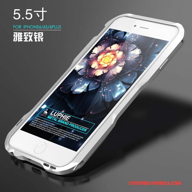 Custodia iPhone 6/6s Plus Creativo Telaio Oro, Cover iPhone 6/6s Plus Telefono Tendenza