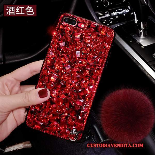 Custodia iPhone 6/6s Plus Strass Lusso Ornamenti Appesi, Cover iPhone 6/6s Plus Silicone Palla Di Pelotelefono