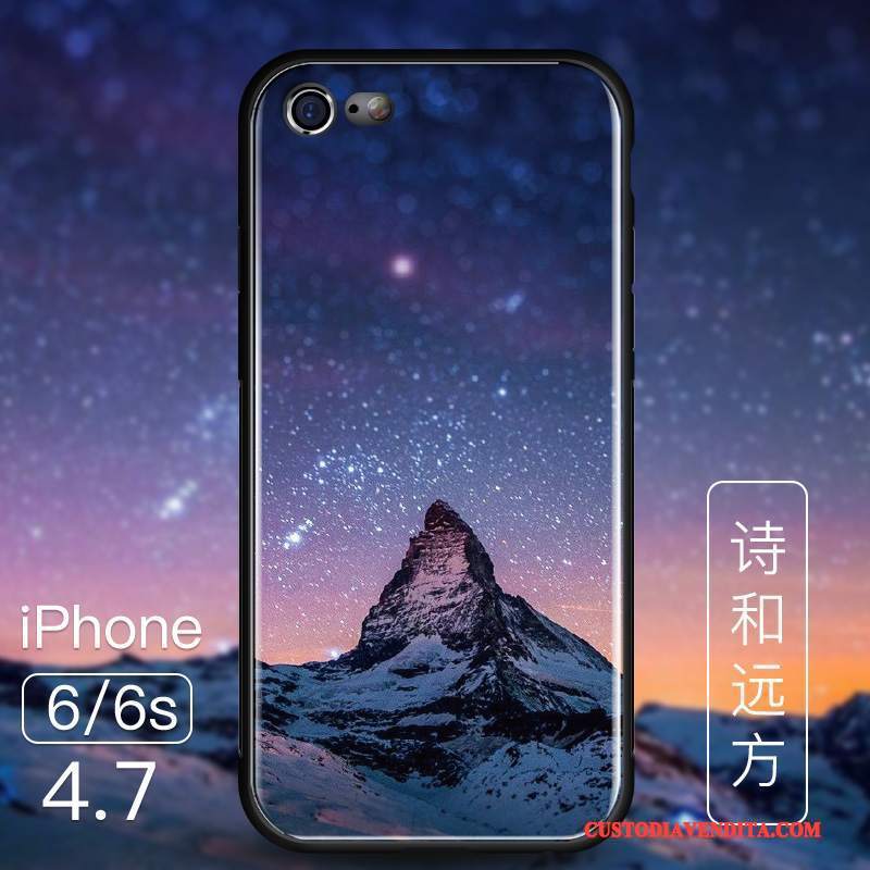 Custodia iPhone 6/6s Protezione Tutto Incluso Anti-caduta, Cover iPhone 6/6s Vetro Tendenza