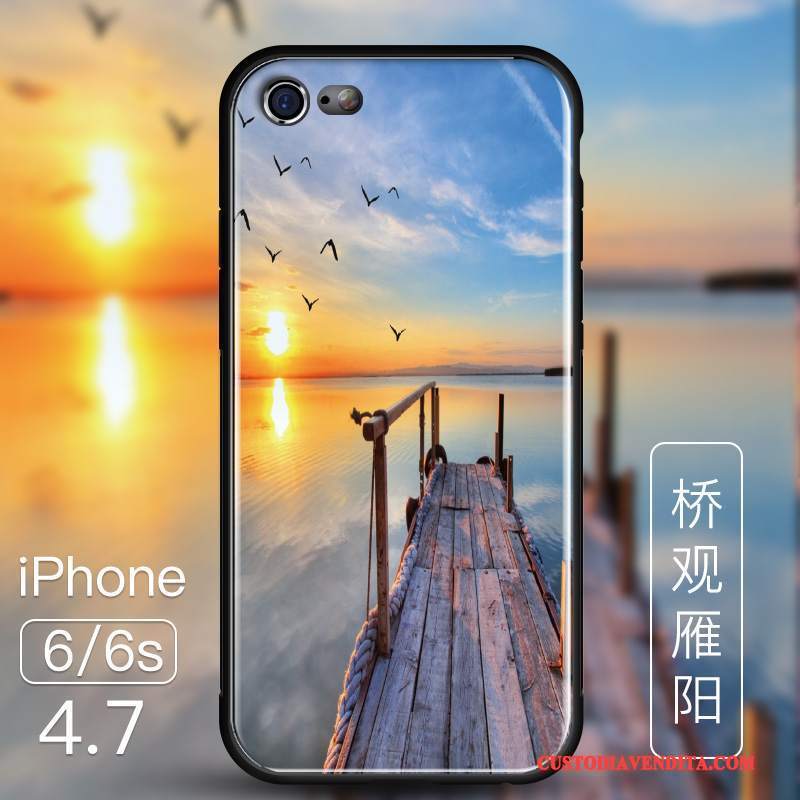 Custodia iPhone 6/6s Protezione Tutto Incluso Anti-caduta, Cover iPhone 6/6s Vetro Tendenza