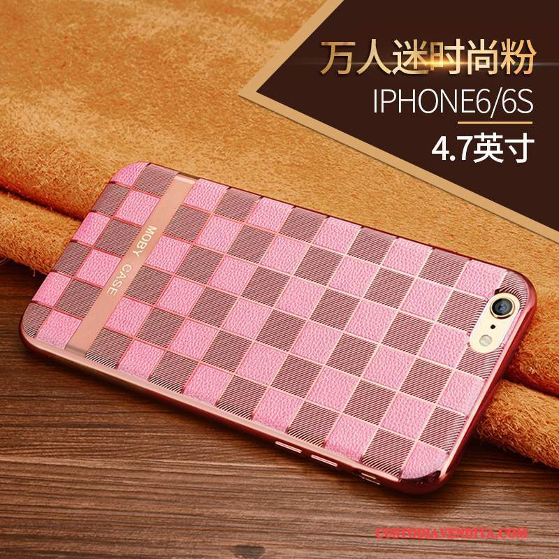 Custodia iPhone 6/6s Silicone Morbido Marrone, Cover iPhone 6/6s Protezione Oro Sottili
