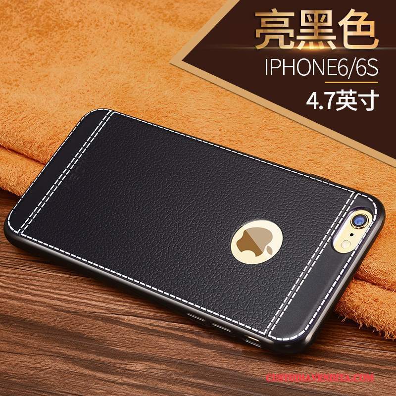 Custodia iPhone 6/6s Silicone Morbido Marrone, Cover iPhone 6/6s Protezione Oro Sottili