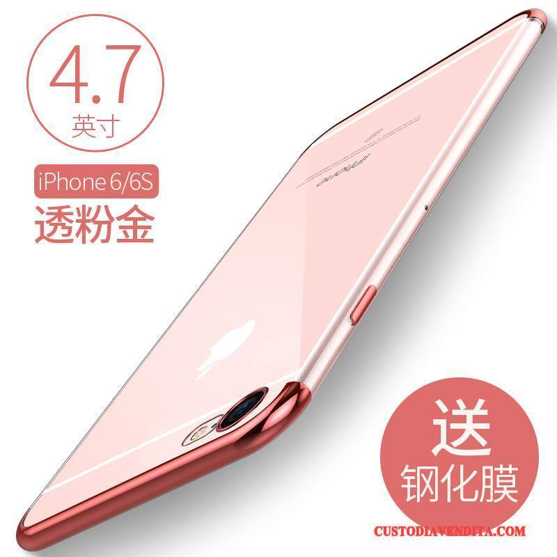Custodia iPhone 6/6s Silicone Trasparente Nuovo, Cover iPhone 6/6s Telefono Oro
