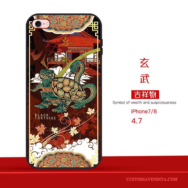 Custodia iPhone 7 Colore Morbido Anti-caduta, Cover iPhone 7 Cartone Animato Ricamo Nuovo