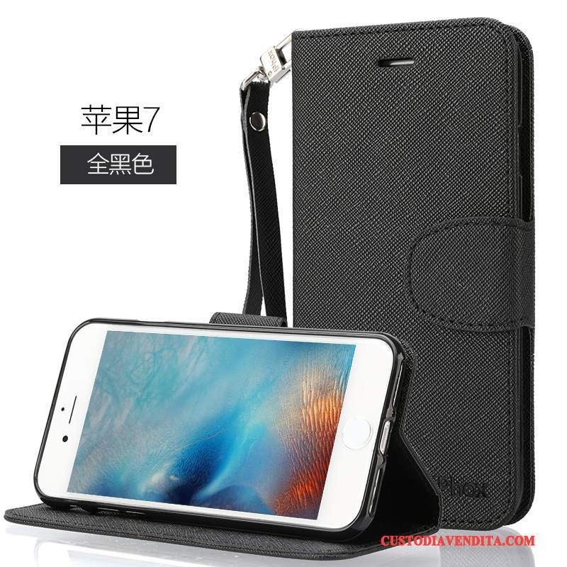 Custodia iPhone 7 Pelle Verde Nuovo, Cover iPhone 7 Folio Anti-cadutatelefono