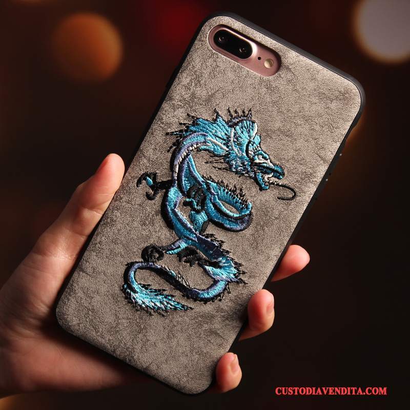 Custodia iPhone 7 Plus Creativo Telefono Anti-caduta, Cover iPhone 7 Plus Protezione Tutto Incluso Ricamo