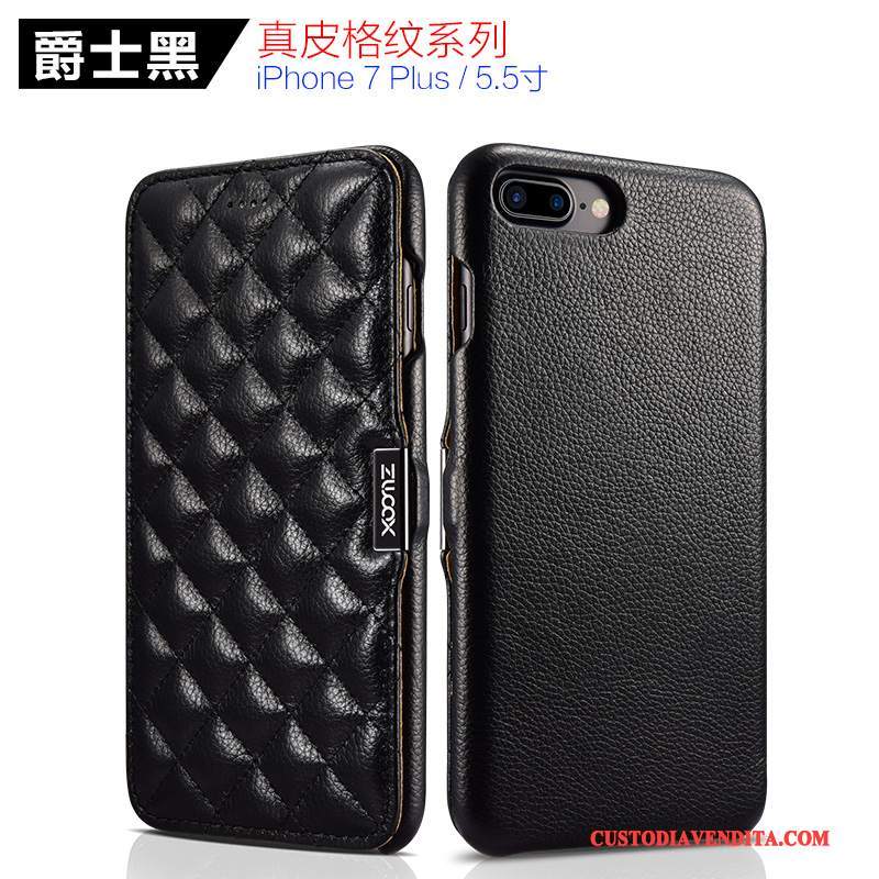 Custodia iPhone 7 Plus Folio Semplici Porpora, Cover iPhone 7 Plus Pelle Rossotelefono