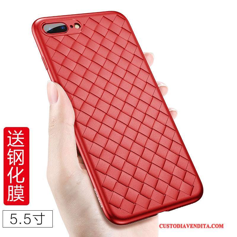 Custodia iPhone 7 Plus Pelle Nero Antiscivolo, Cover iPhone 7 Plus Protezione Traspirantetelefono