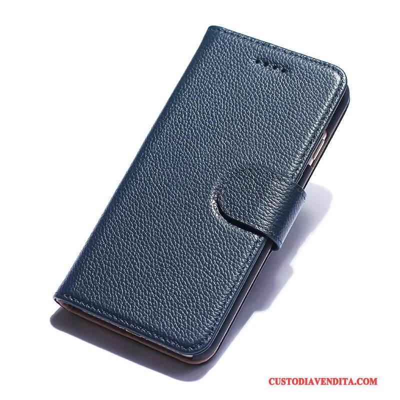 Custodia iPhone 7 Plus Pelle Nuovotelefono, Cover iPhone 7 Plus Folio Arancione Mucca