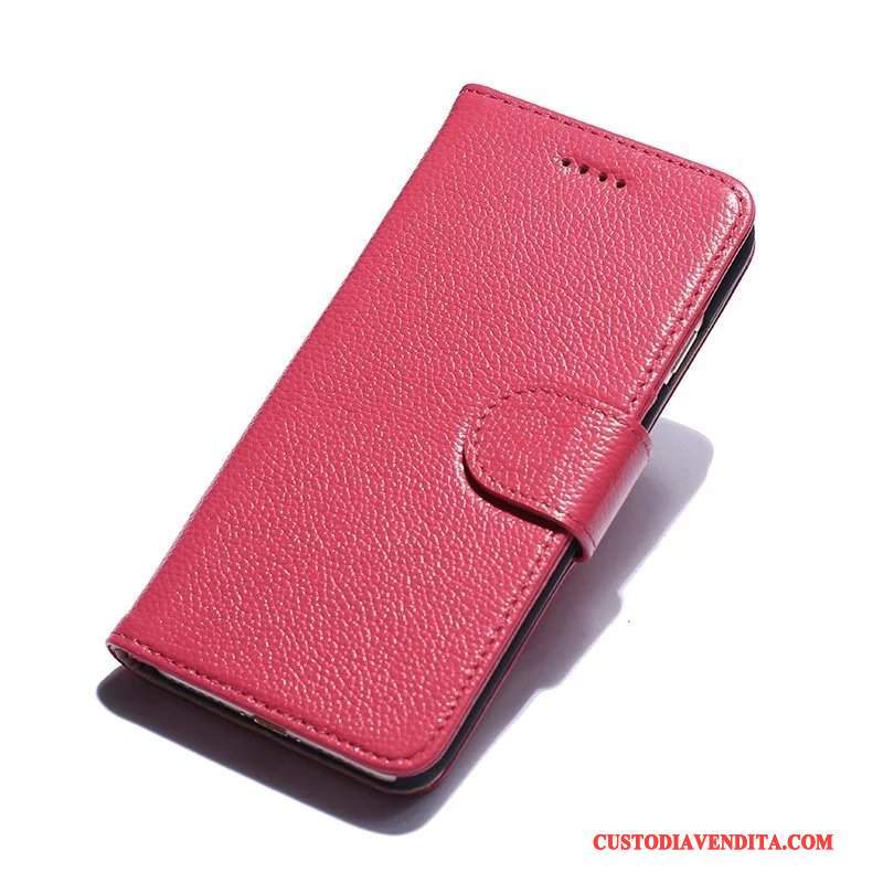 Custodia iPhone 7 Plus Pelle Nuovotelefono, Cover iPhone 7 Plus Folio Arancione Mucca