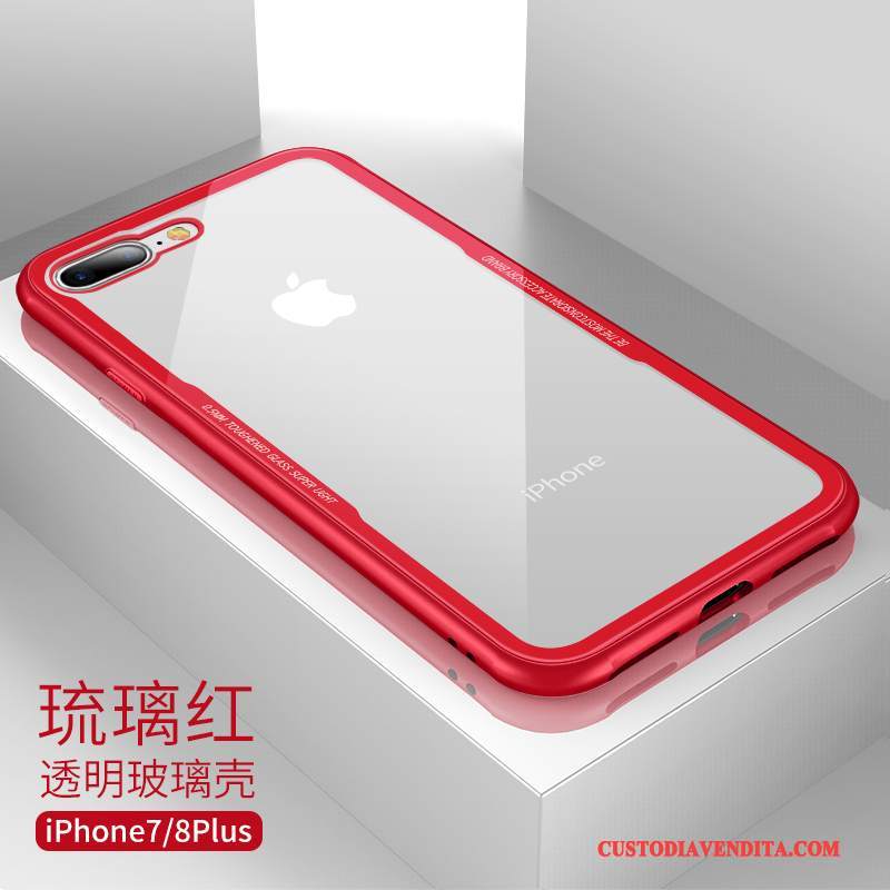 Custodia iPhone 7 Plus Protezione Bianco Vetro, Cover iPhone 7 Plus Anti-cadutatelefono