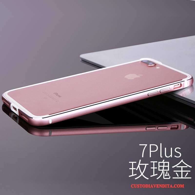 Custodia iPhone 7 Plus Silicone Anti-caduta Metallo, Cover iPhone 7 Plus Nero Lusso