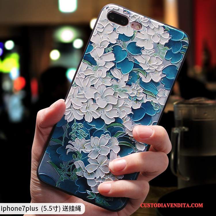 Custodia iPhone 7 Plus Silicone Tutto Incluso Ornamenti Appesi, Cover iPhone 7 Plus Semplicitelefono