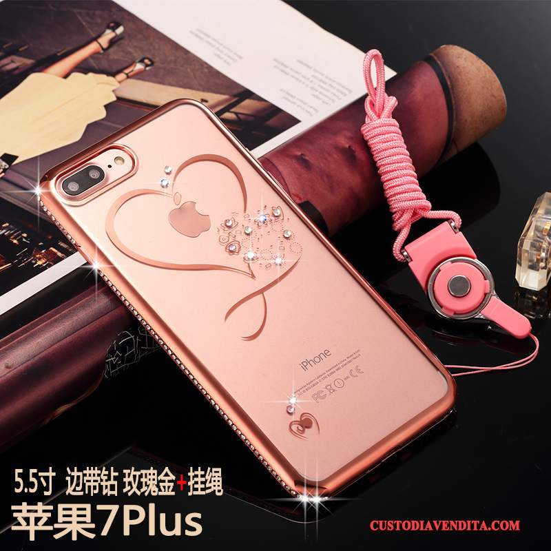 Custodia iPhone 7 Plus Strass Telefono Anti-caduta, Cover iPhone 7 Plus Lusso Trasparente