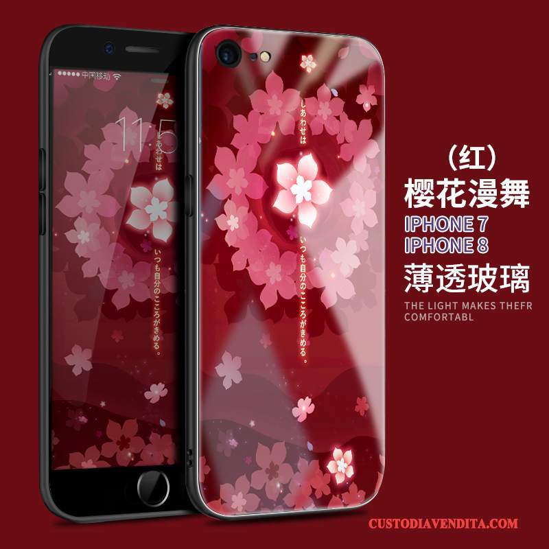 Custodia iPhone 7 Porporatelefono, Cover iPhone 7 Vetro Anti-caduta