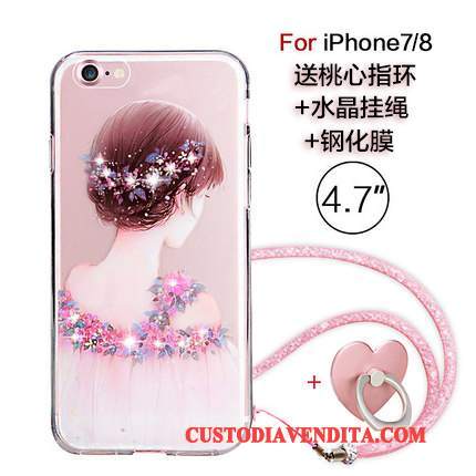 Custodia iPhone 7 Rosatelefono, Cover iPhone 7 Ornamenti Appesi Nuovo