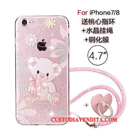 Custodia iPhone 7 Rosatelefono, Cover iPhone 7 Ornamenti Appesi Nuovo