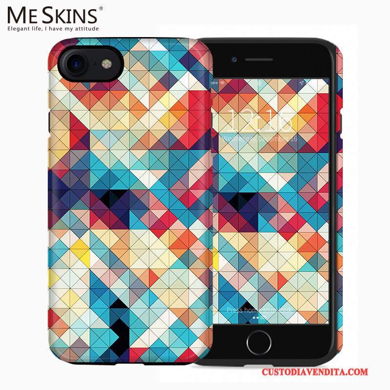 Custodia iPhone 7 Silicone Super Anti-caduta, Cover iPhone 7 Macchiati Blu