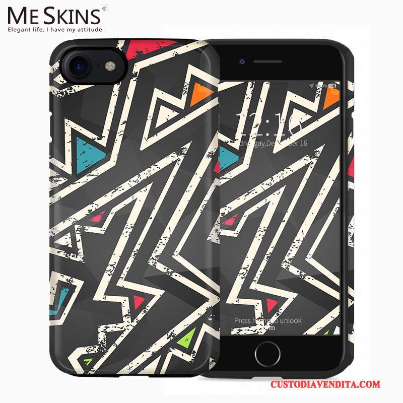 Custodia iPhone 7 Silicone Super Anti-caduta, Cover iPhone 7 Macchiati Blu