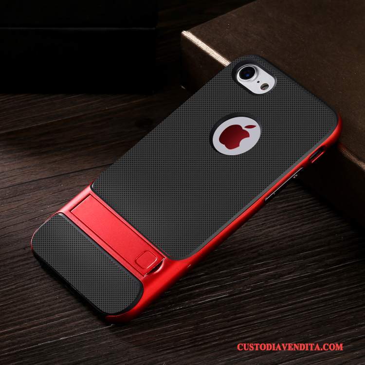 Custodia iPhone 7 Silicone Tendenza Supporto, Cover iPhone 7 Argento Anti-caduta