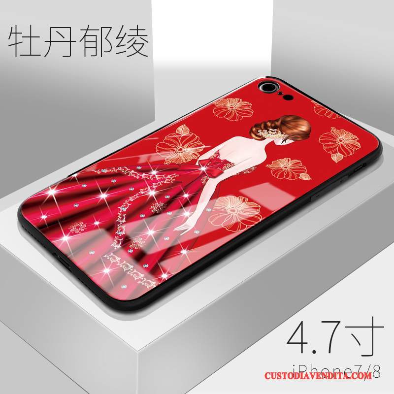 Custodia iPhone 8 Colore Morbidotelefono, Cover iPhone 8 Silicone Anti-caduta Vetro