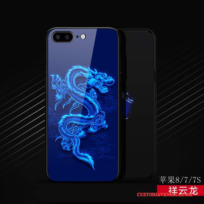 Custodia iPhone 8 Creativo Anti-caduta Nero, Cover iPhone 8 Silicone Tutto Incluso Marchio Di Tendenza