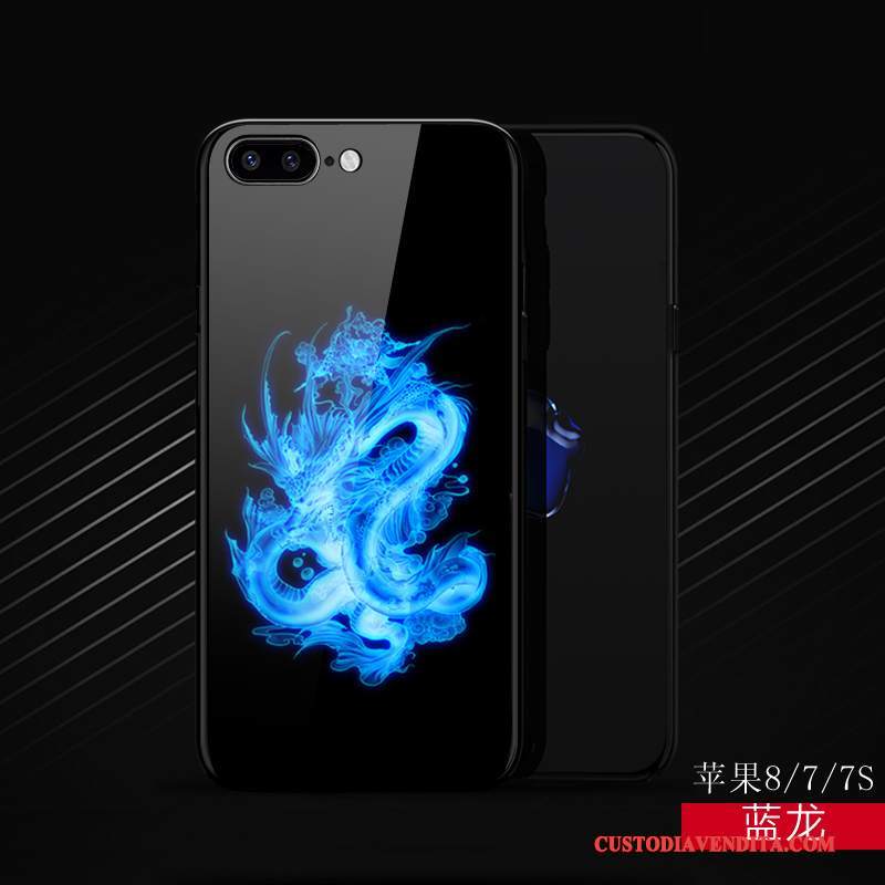Custodia iPhone 8 Creativo Anti-caduta Nero, Cover iPhone 8 Silicone Tutto Incluso Marchio Di Tendenza