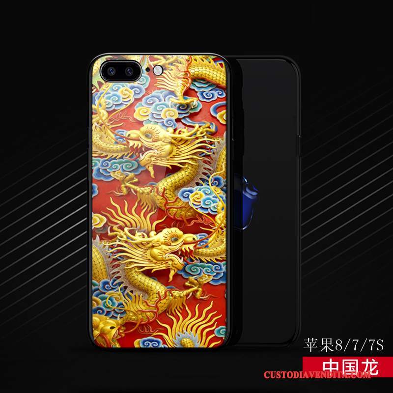 Custodia iPhone 8 Creativo Anti-caduta Nero, Cover iPhone 8 Silicone Tutto Incluso Marchio Di Tendenza