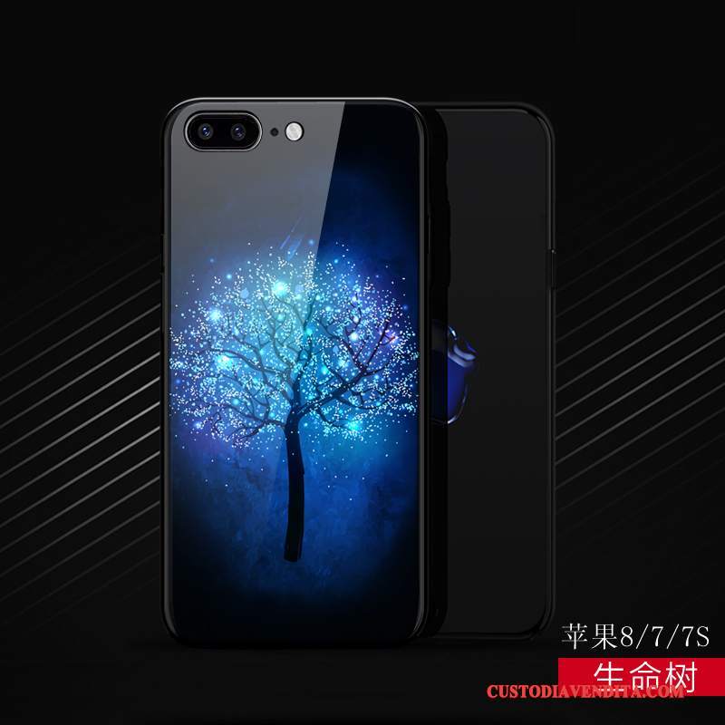Custodia iPhone 8 Creativo Anti-caduta Nero, Cover iPhone 8 Silicone Tutto Incluso Marchio Di Tendenza