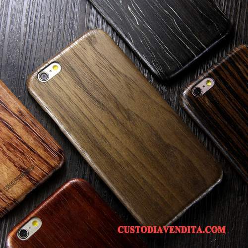 Custodia iPhone 8 Legno Massello Telefono Tendenza, Cover iPhone 8 Protezione Legno Cachi