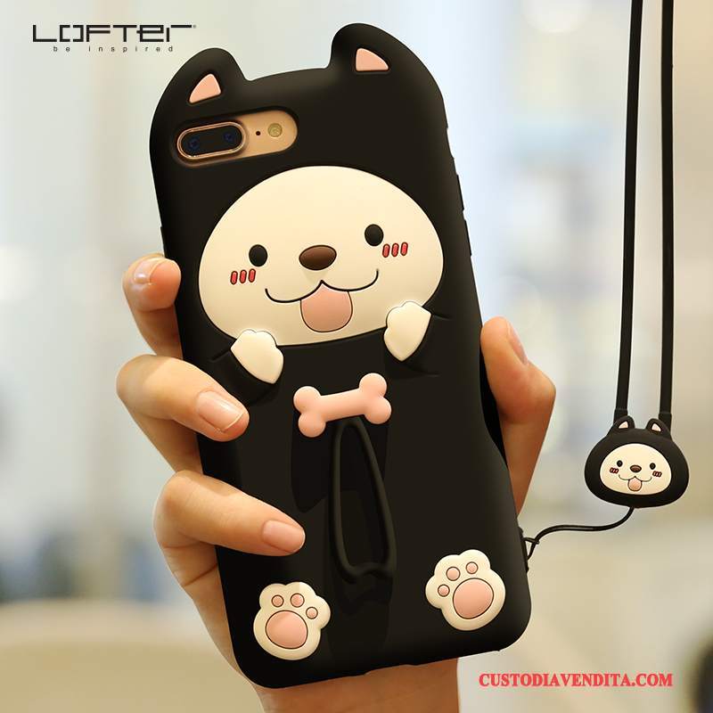 Custodia iPhone 8 Plus Cartone Animato Ornamenti Appesitelefono, Cover iPhone 8 Plus Silicone Bello Morbido