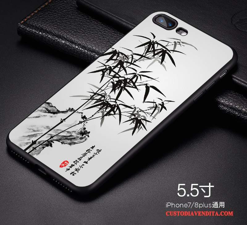 Custodia iPhone 8 Plus Creativo Anti-caduta Macchiati, Cover iPhone 8 Plus Morbido Blu