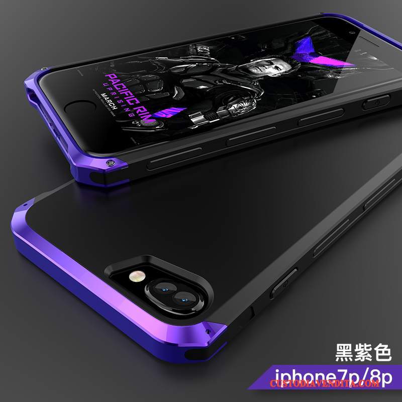 Custodia iPhone 8 Plus Creativo Telefono Tutto Incluso, Cover iPhone 8 Plus Porpora Anti-caduta