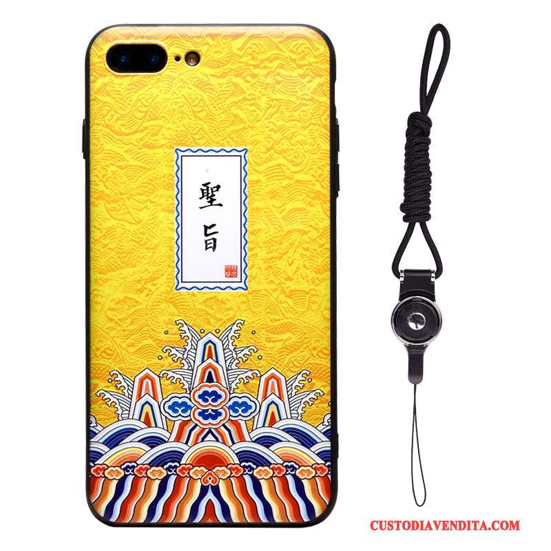 Custodia iPhone 8 Plus Goffratura Vento Palazzo, Cover iPhone 8 Plus Creativo Di Personalità Amanti