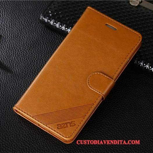 Custodia iPhone 8 Plus Pelle Morbido Marrone, Cover iPhone 8 Plus Folio Rosatelefono